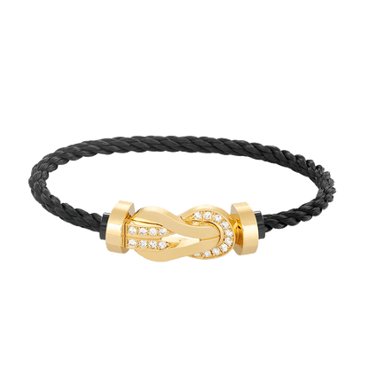 [Opulent Aurora]CHANCE LARGE 8 FIGURE BUCKLE HALF DIAMOND BRACELET GOLD