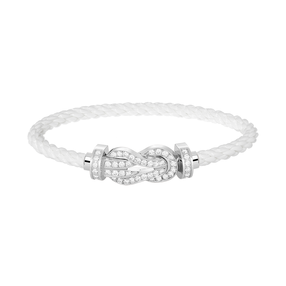 [Opulent Aurora]CHANCE LARGE 8 FIGURE BUCKLE FULL DIAMOND BRACELET SILVER