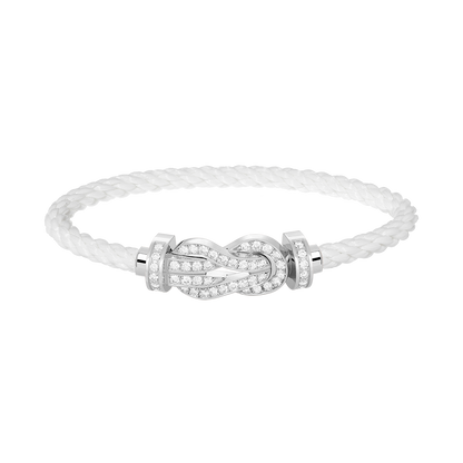 [Opulent Aurora]CHANCE LARGE 8 FIGURE BUCKLE FULL DIAMOND BRACELET SILVER