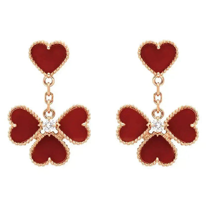 [Opulent Aurora]SWEET CLOVER CARNELIAN EARRINGS