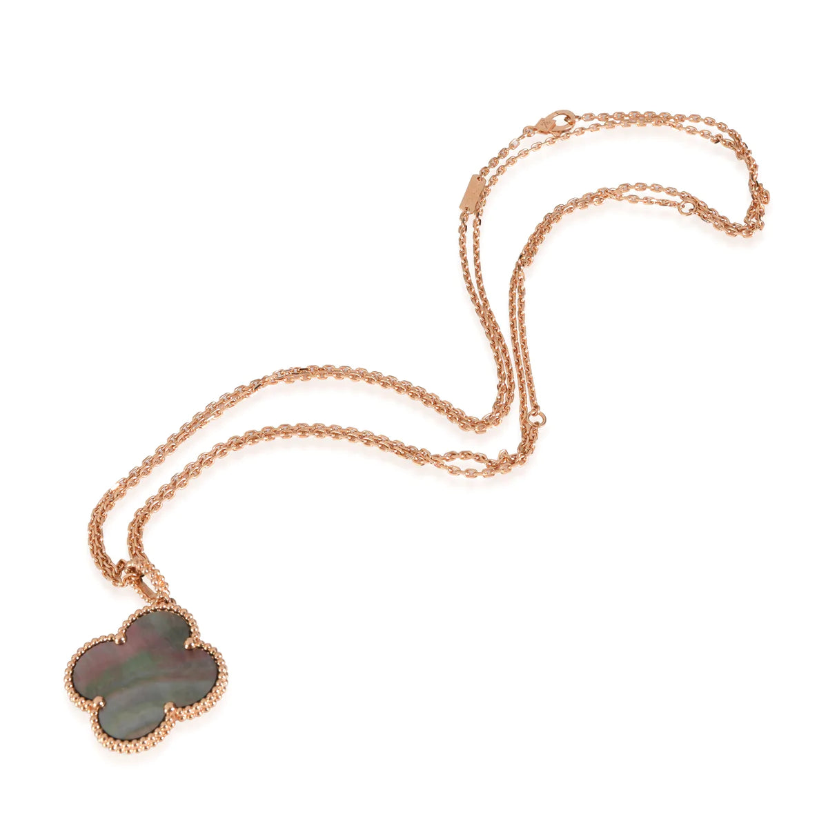 [Opulent Aurora]CLOVER 25MM GOLD DARK MOP BIG CLOVER NECKLACE