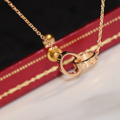 [Opulent Aurora]LOVE NECKLACE PINK GOLD AND SILVER