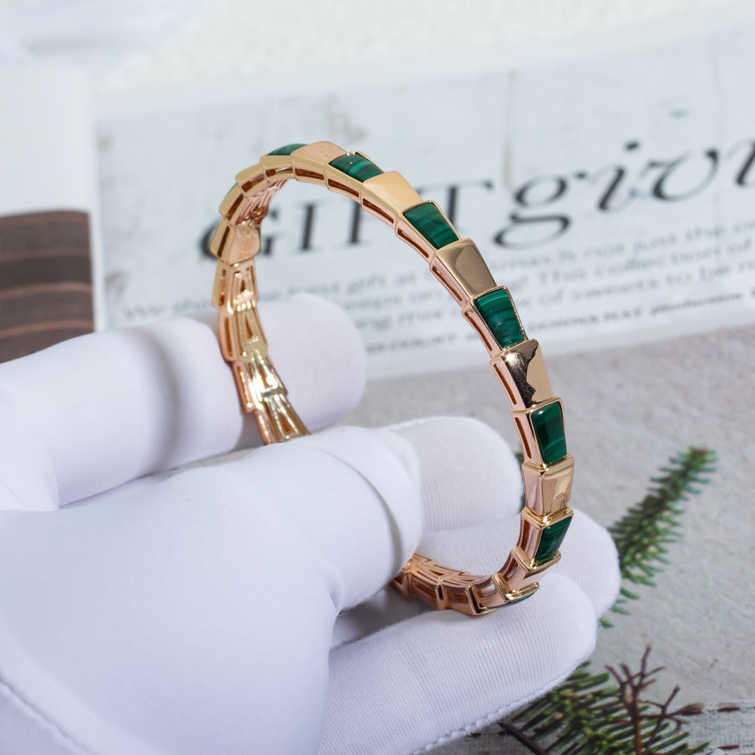 [Opulent Aurora]SERPENTI BRACELET PINK GOLD MALACHITE