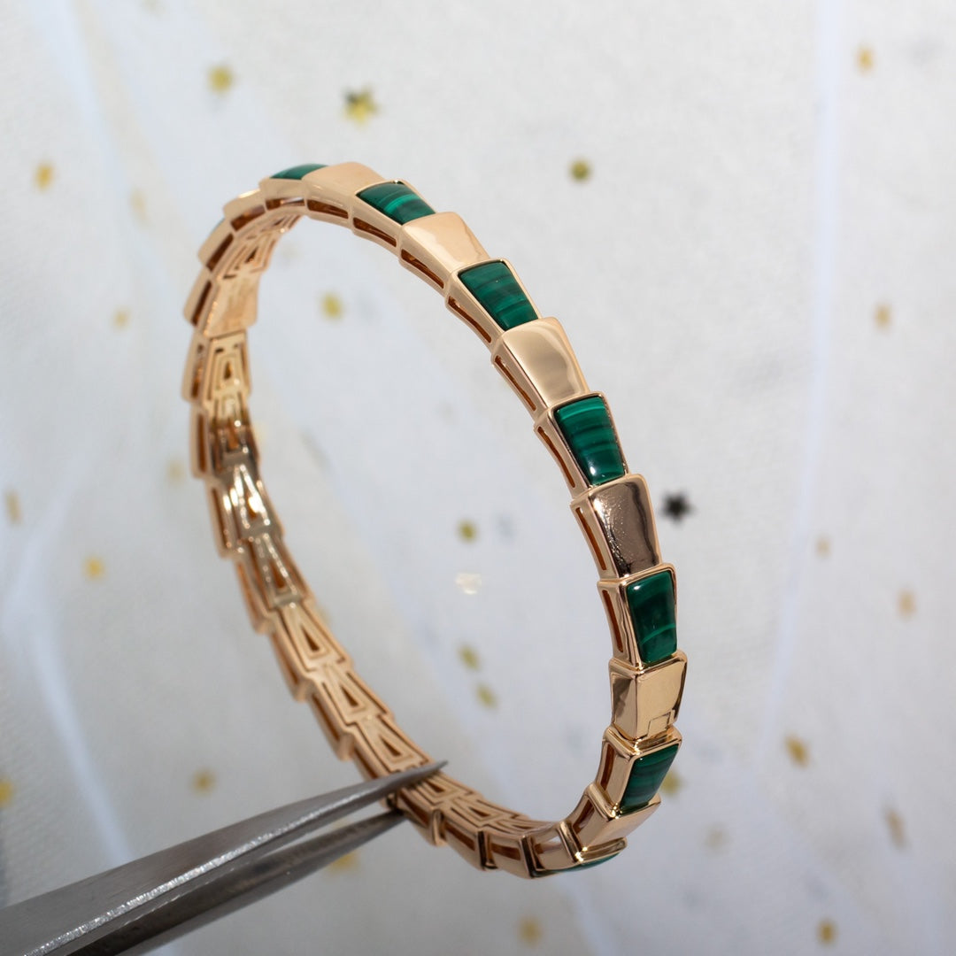 [Opulent Aurora]SERPENTI BRACELET PINK GOLD MALACHITE