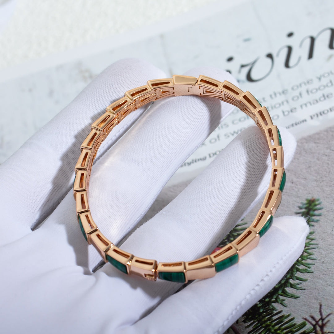 [Opulent Aurora]SERPENTI BRACELET PINK GOLD MALACHITE