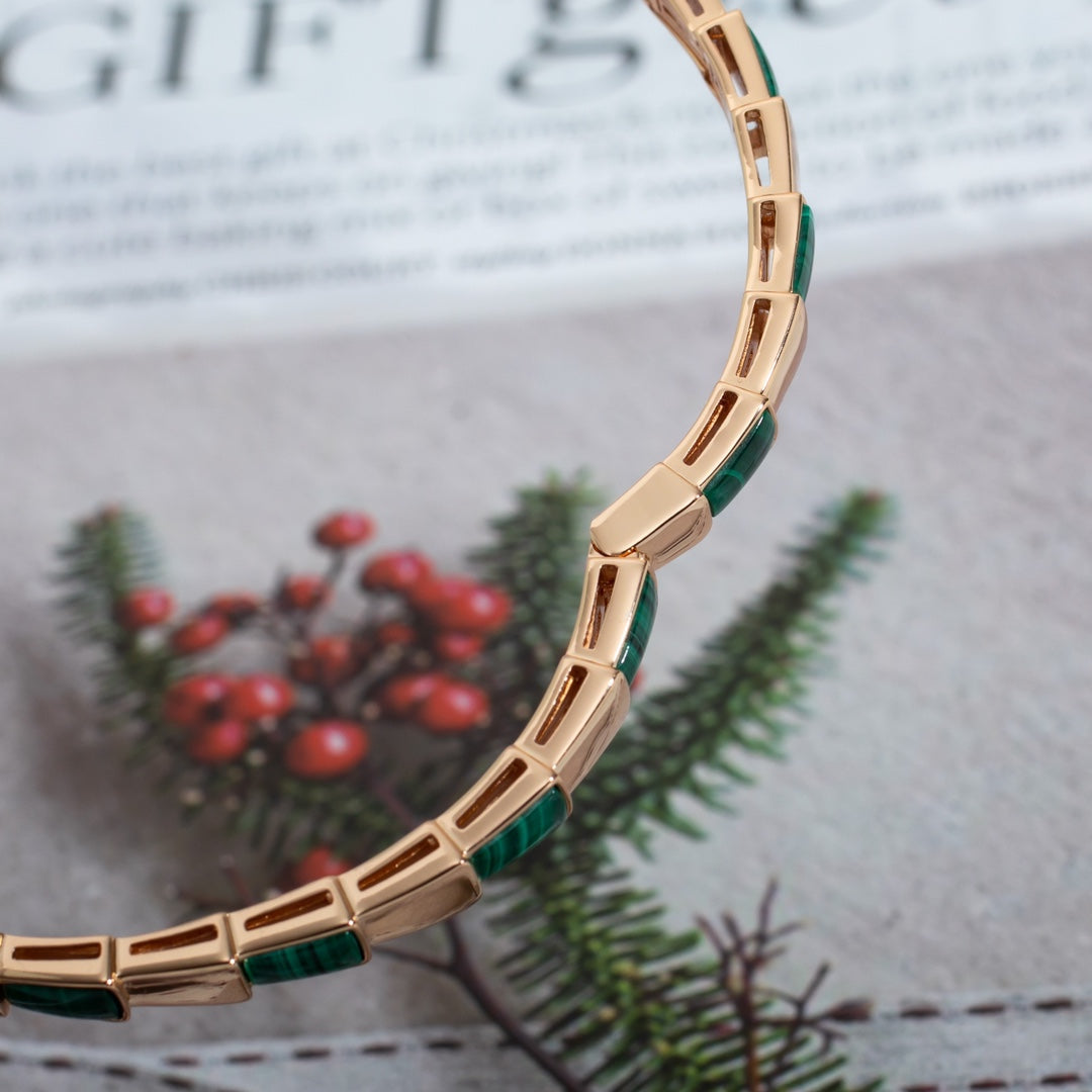 [Opulent Aurora]SERPENTI BRACELET PINK GOLD MALACHITE