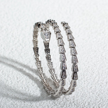 [Opulent Aurora]SERPENTI BRACELET SILVER DIAMOND DOUBLE ROW