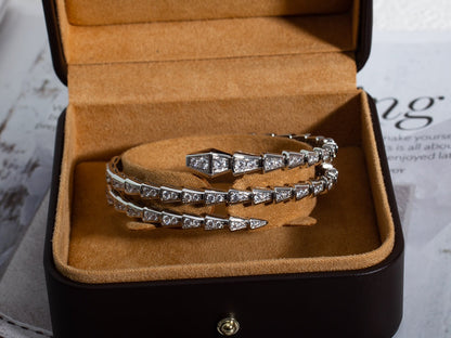 [Opulent Aurora]SERPENTI BRACELET SILVER DIAMOND DOUBLE ROW