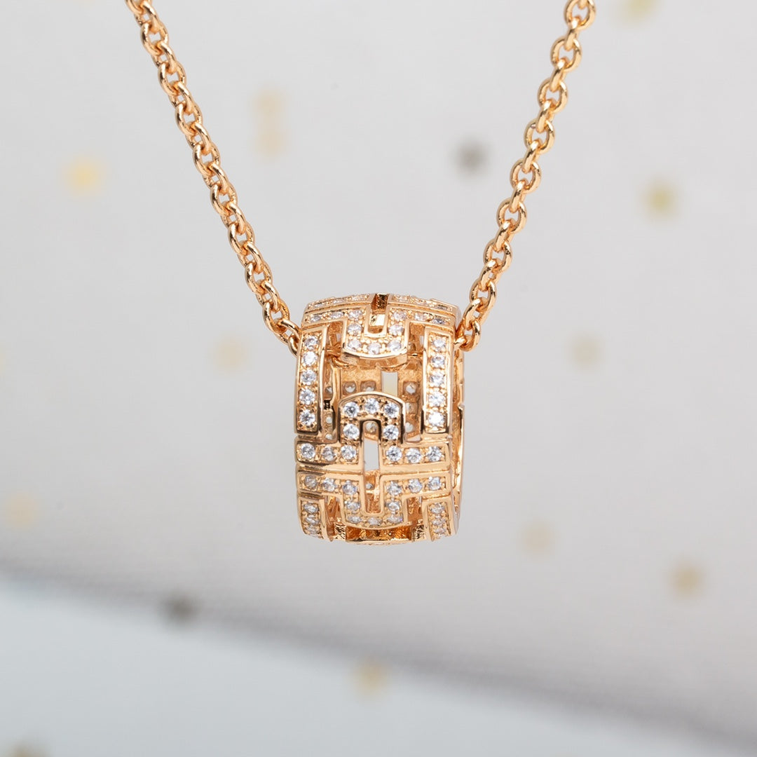 [Opulent Aurora]PARENTESI NECKLACE PINK GOLD DIAMOND