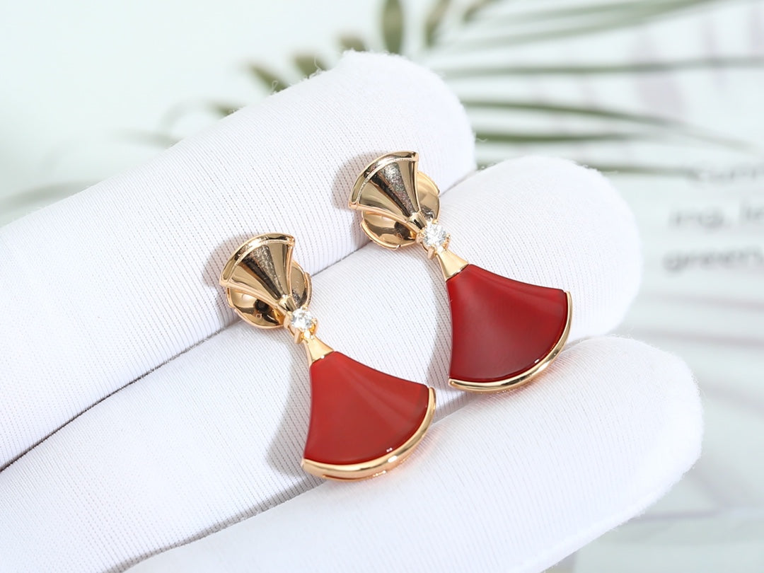 [Opulent Aurora]DREAM Carnelian PINK GOLD EARRINGS