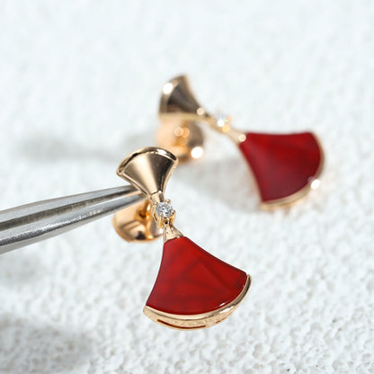 [Opulent Aurora]DREAM Carnelian PINK GOLD EARRINGS