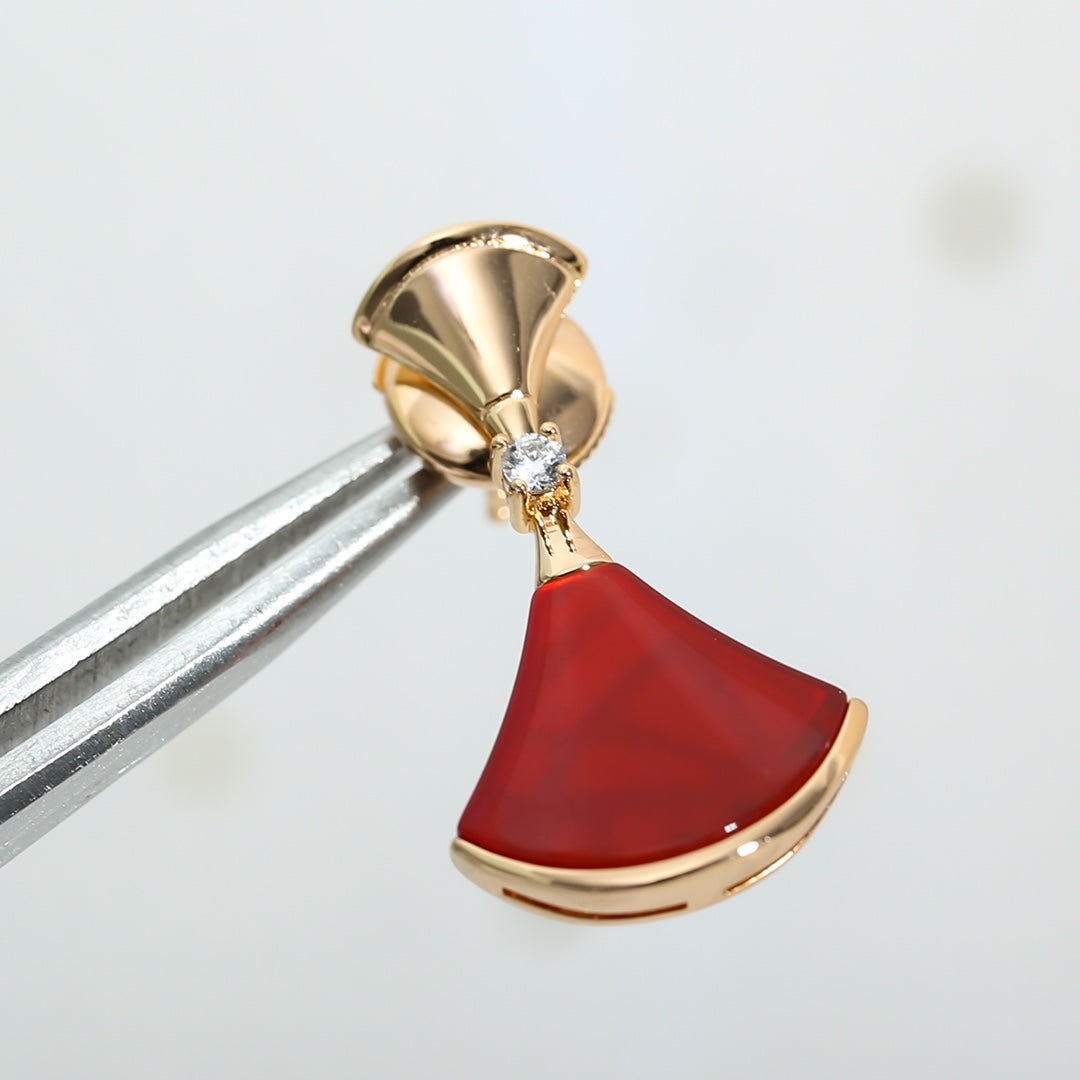 [Opulent Aurora]DREAM Carnelian PINK GOLD EARRINGS