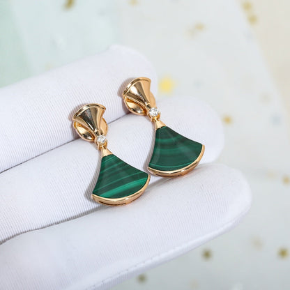 [Opulent Aurora]DREAM MALACHITE PINK GOLD EARRINGS