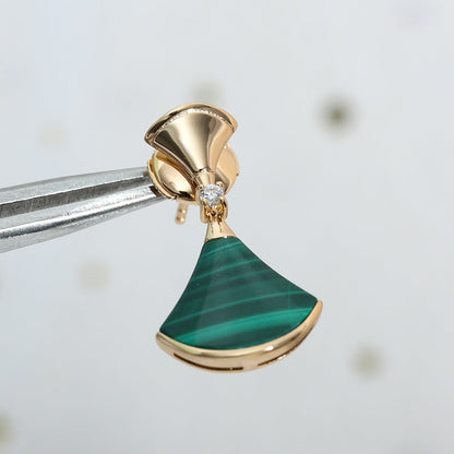 [Opulent Aurora]DREAM MALACHITE PINK GOLD EARRINGS