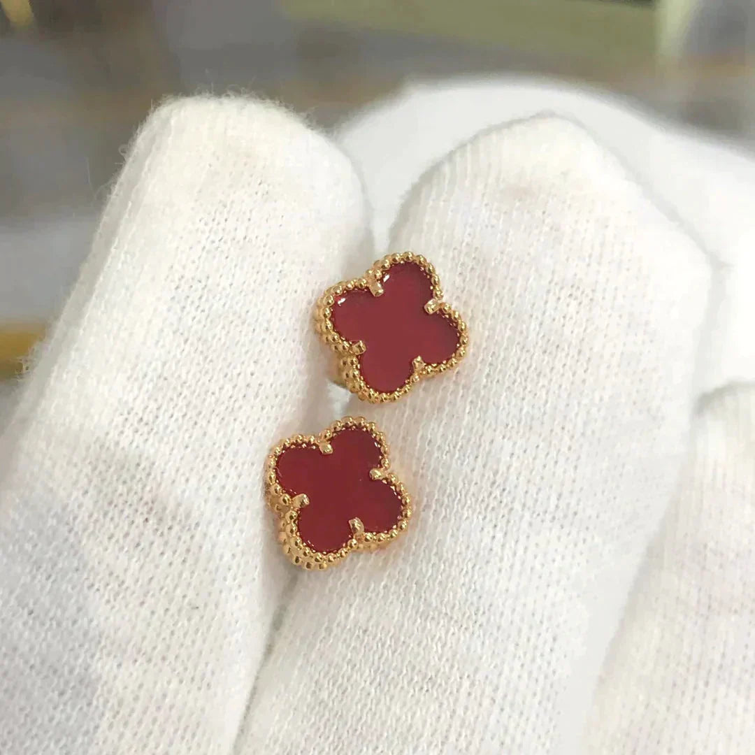 [Opulent Aurora]CLOVER MINI 9.5MM CARNELIAN EARRINGS