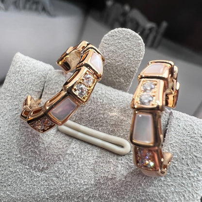 [Opulent Aurora]SERPENTI MOP PINK GOLD EARRINGS