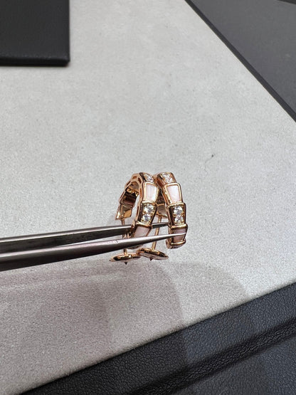 [Opulent Aurora]SERPENTI MOP PINK GOLD EARRINGS