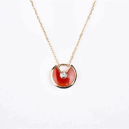 [Opulent Aurora]AMULETTE GOLD CARNELIAN ONYX NECKLACE