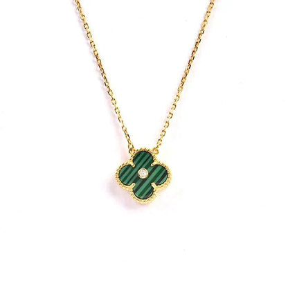 [Opulent Aurora]CLOVER 15MM DIAMOND TURQUOISE NECKLACE