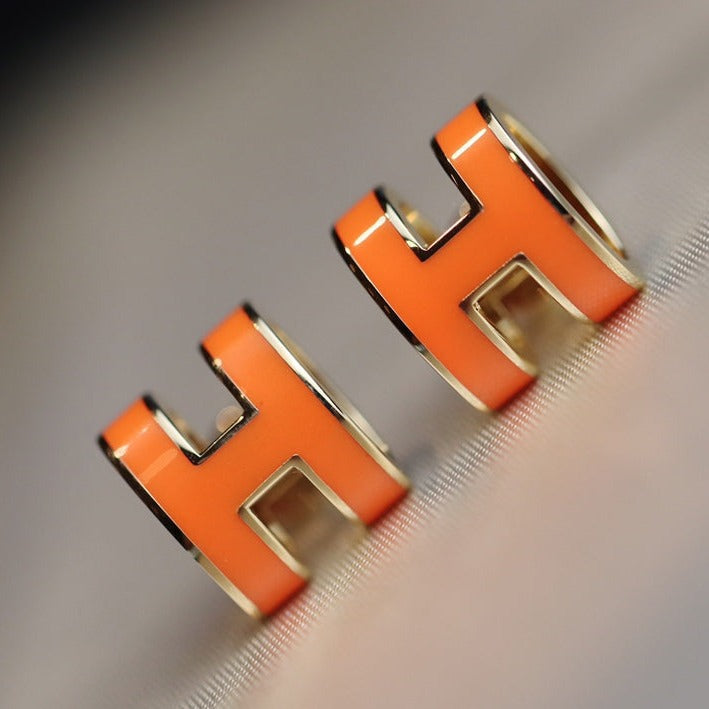 [Opulent Aurora]MINI POP H EARRINGS ORANGE