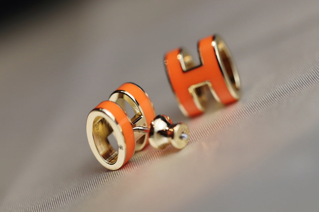 [Opulent Aurora]MINI POP H EARRINGS ORANGE