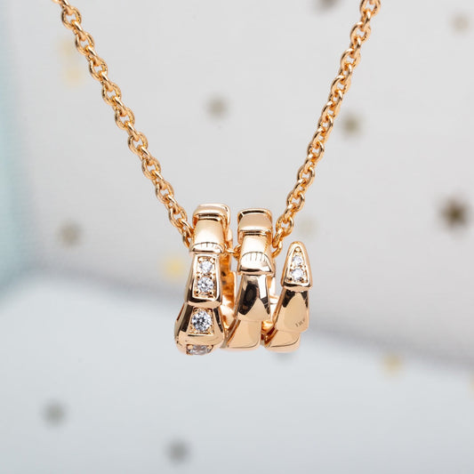 [Opulent Aurora]SERPENTI PINK GOLD NECKLACE DIAMOND