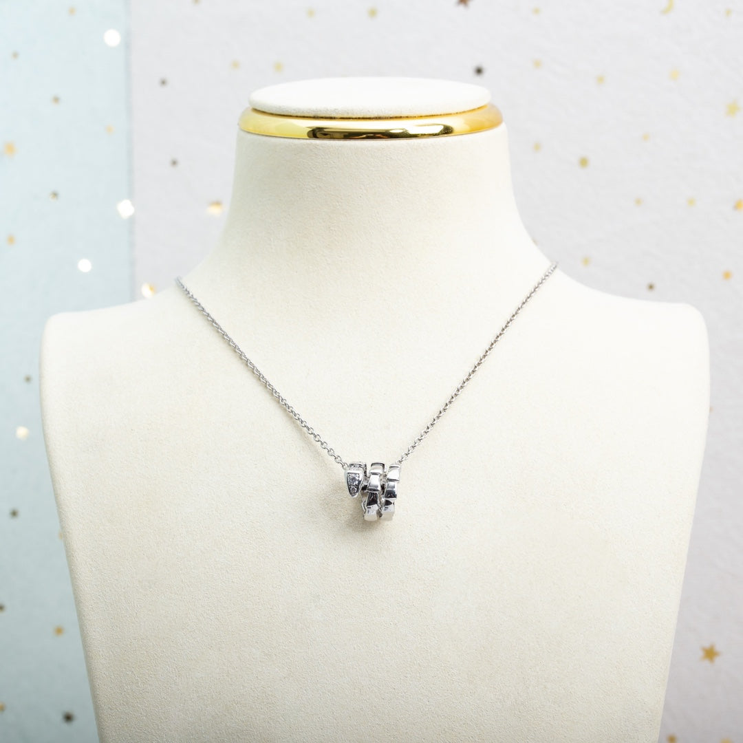 [Opulent Aurora]SERPENTI SILVER NECKLACE DIAMOND