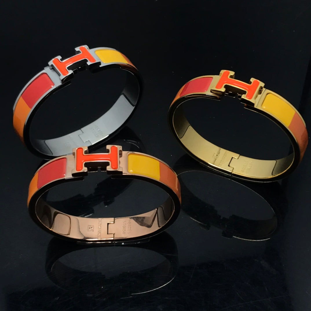 [Opulent Aurora]H BRACELET ORANGE RAINBOW CERAMIC