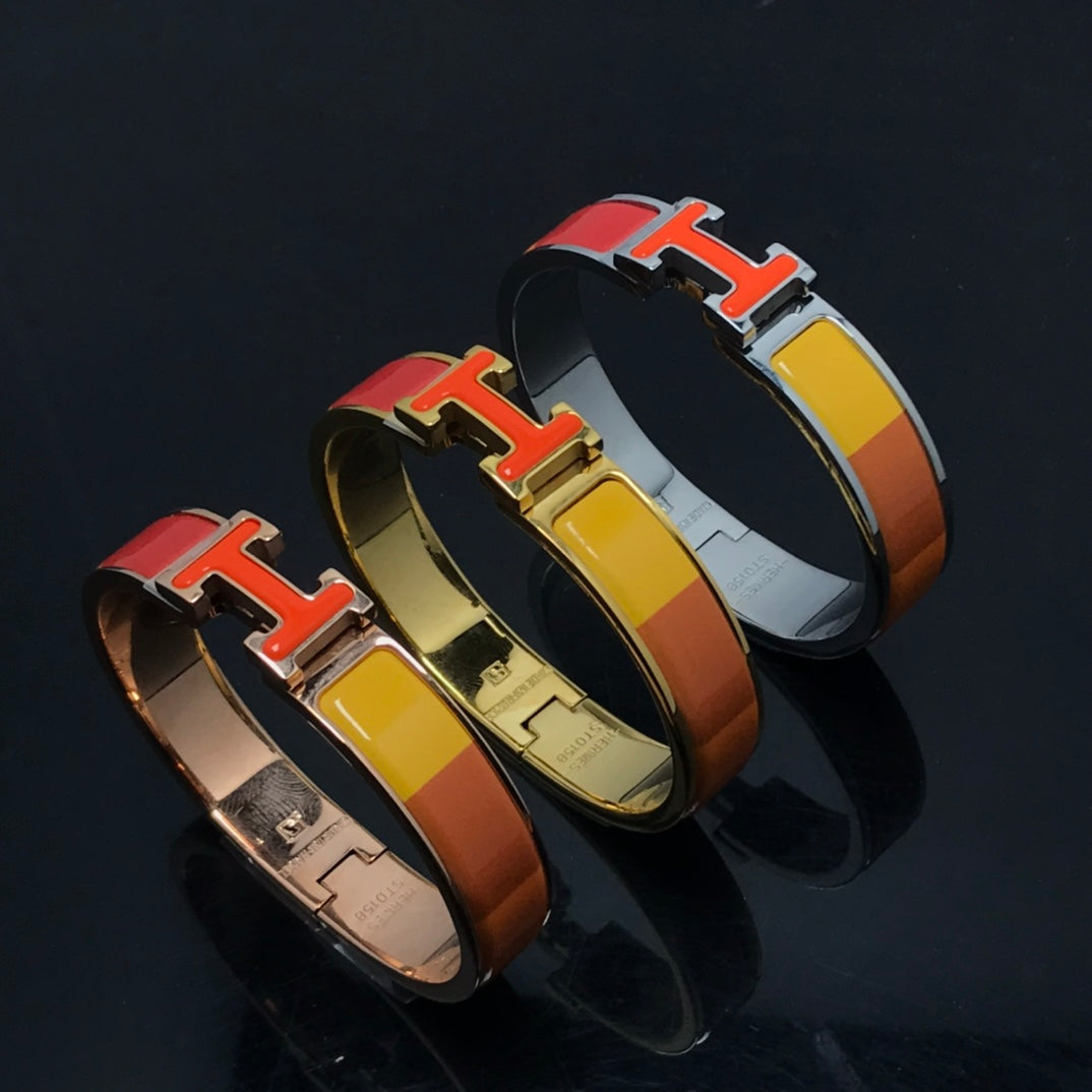 [Opulent Aurora]H BRACELET ORANGE RAINBOW CERAMIC