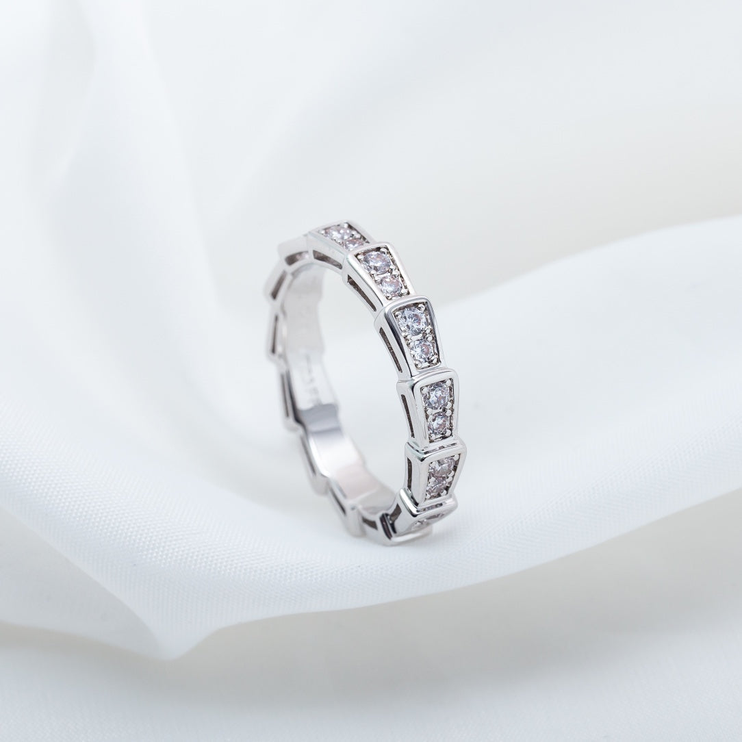 [Opulent Aurora]SERPENTI RING SILVER DIAMOND PAVED 3MM