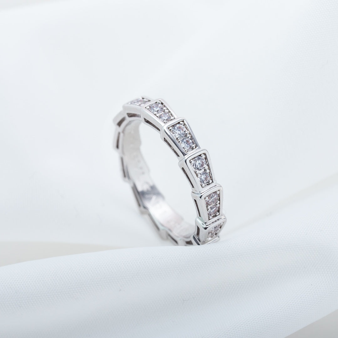 [Opulent Aurora]SERPENTI RING SILVER DIAMOND PAVED 3MM