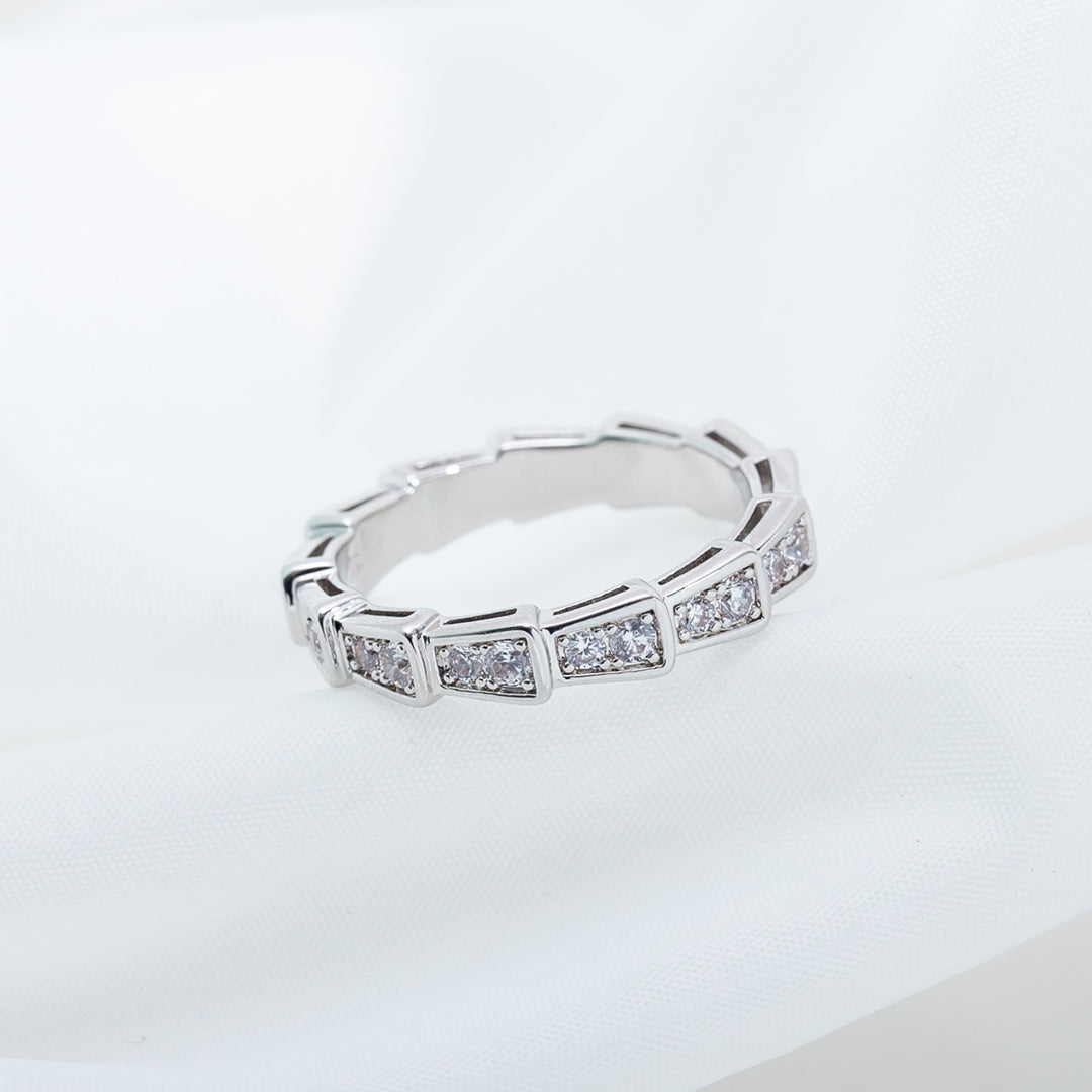 [Opulent Aurora]SERPENTI RING SILVER DIAMOND PAVED 3MM