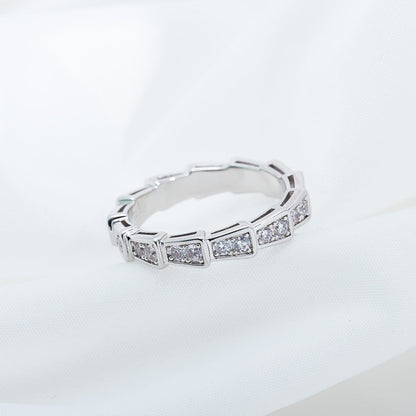 [Opulent Aurora]SERPENTI RING SILVER DIAMOND PAVED 3MM