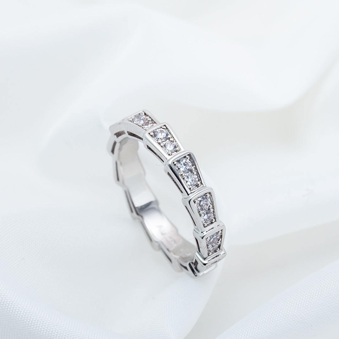 [Opulent Aurora]SERPENTI RING SILVER DIAMOND PAVED 3MM