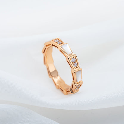 [Opulent Aurora]SERPENTI RING PINK GOLD DIAMOND MOP 3MM