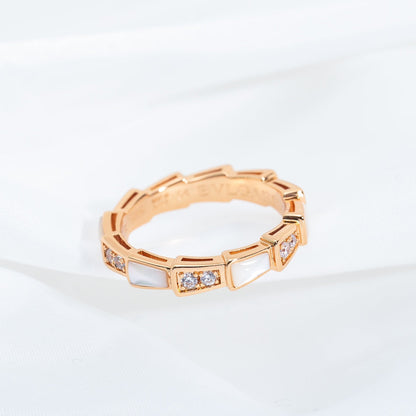 [Opulent Aurora]SERPENTI RING PINK GOLD DIAMOND MOP 3MM