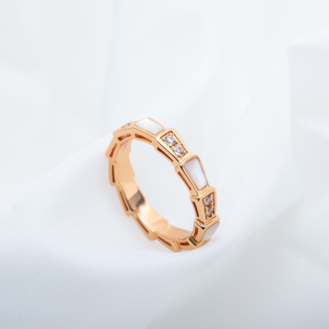 [Opulent Aurora]SERPENTI RING PINK GOLD DIAMOND MOP 3MM