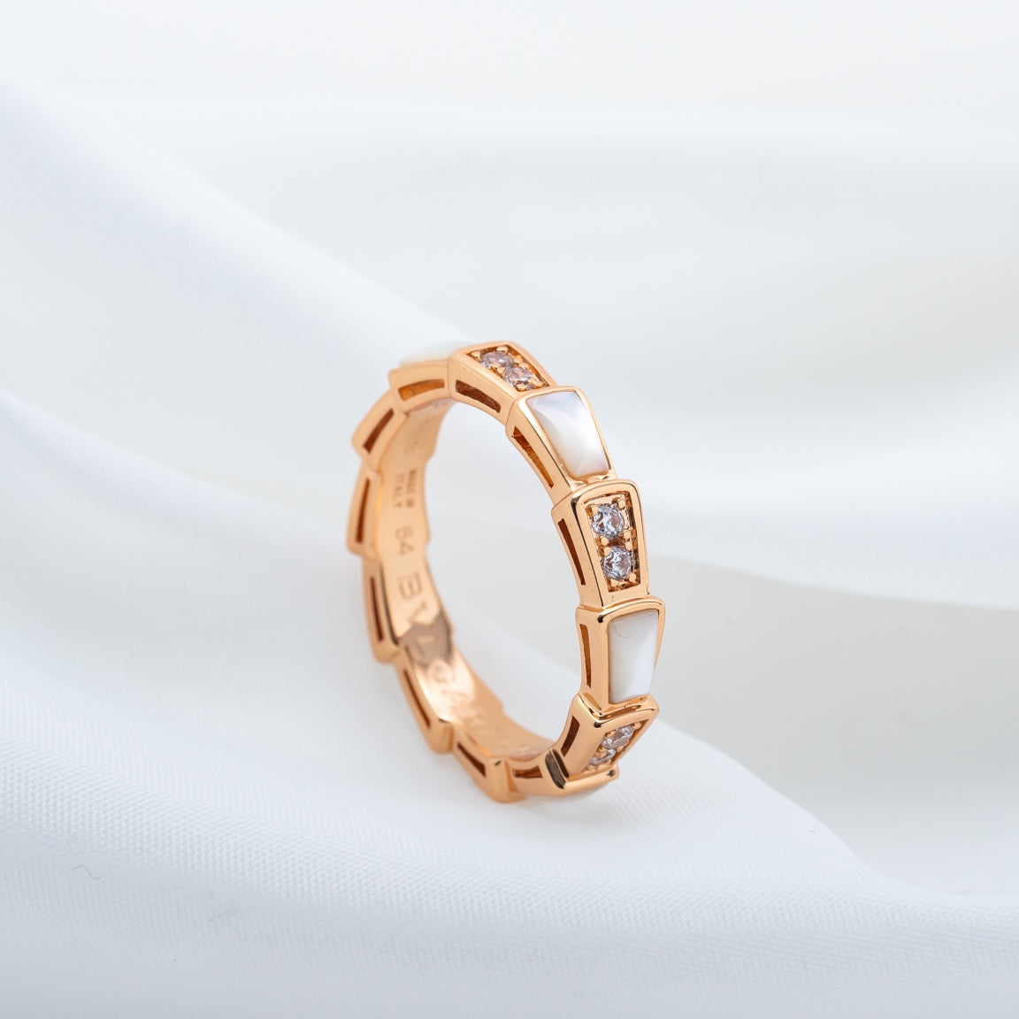 [Opulent Aurora]SERPENTI RING PINK GOLD DIAMOND MOP 3MM