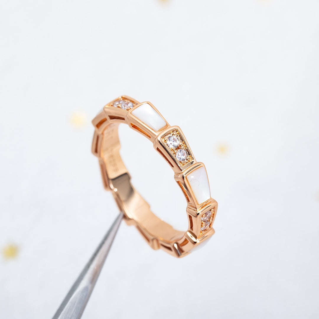 [Opulent Aurora]SERPENTI RING PINK GOLD DIAMOND MOP 3MM