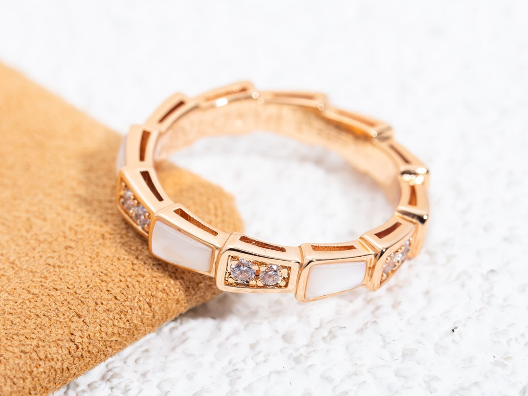 [Opulent Aurora]SERPENTI RING PINK GOLD DIAMOND MOP 3MM