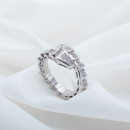 [Opulent Aurora]SERPENTI RING SILVER DIAMOND PAVED 4MM