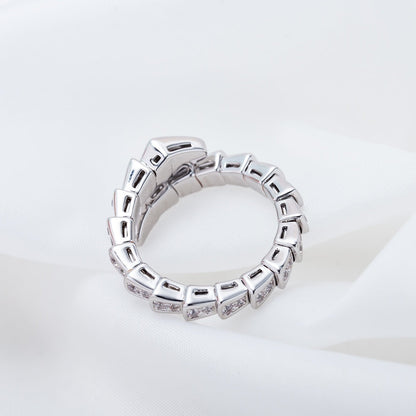 [Opulent Aurora]SERPENTI RING SILVER DIAMOND PAVED 4MM