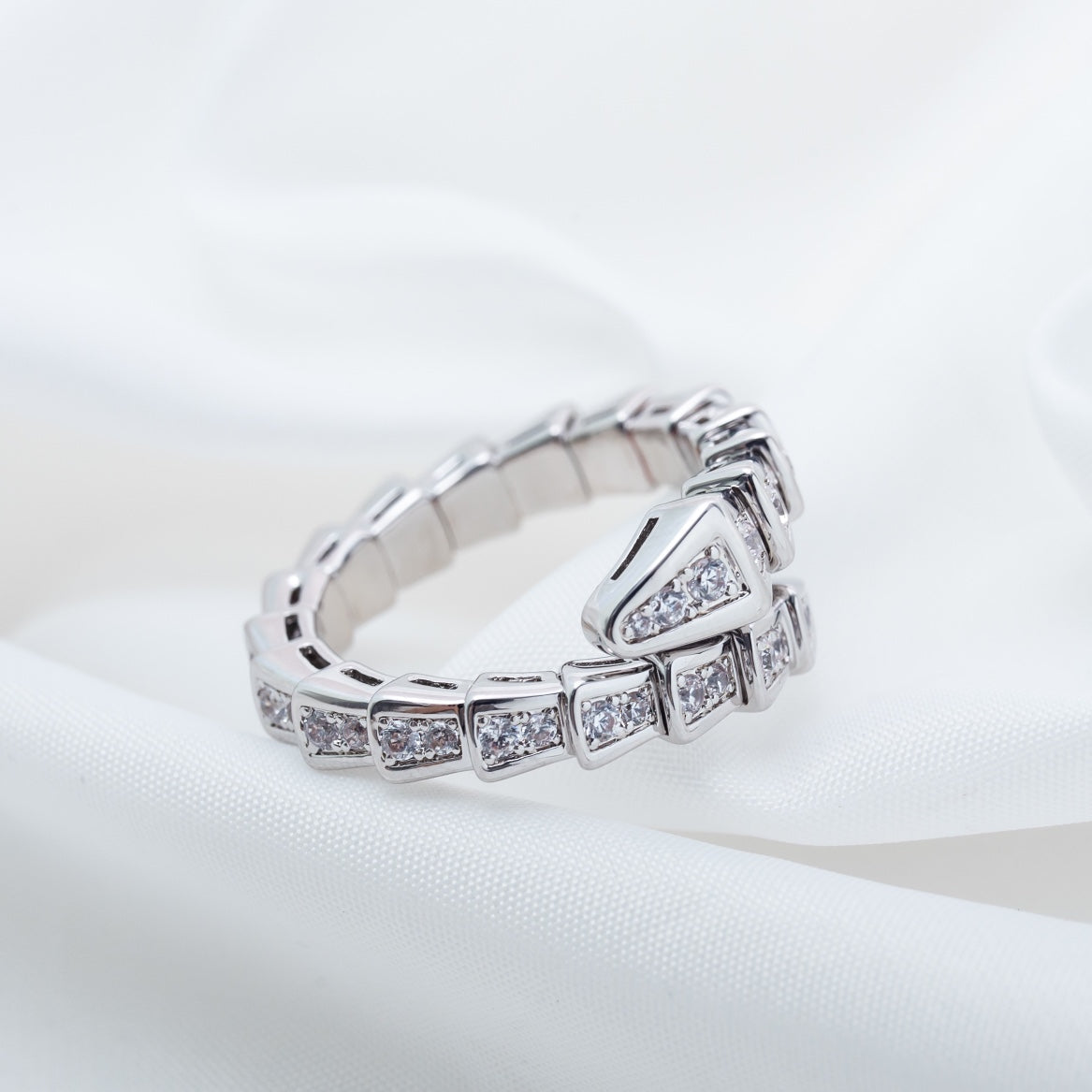 [Opulent Aurora]SERPENTI RING SILVER DIAMOND PAVED 4MM