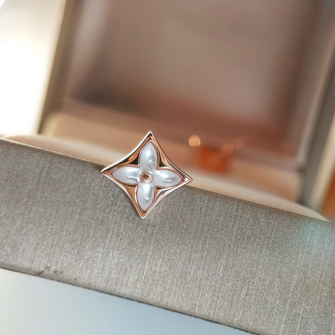 [Opulent Aurora]STAR MOP PINK GOLD EARRINGS