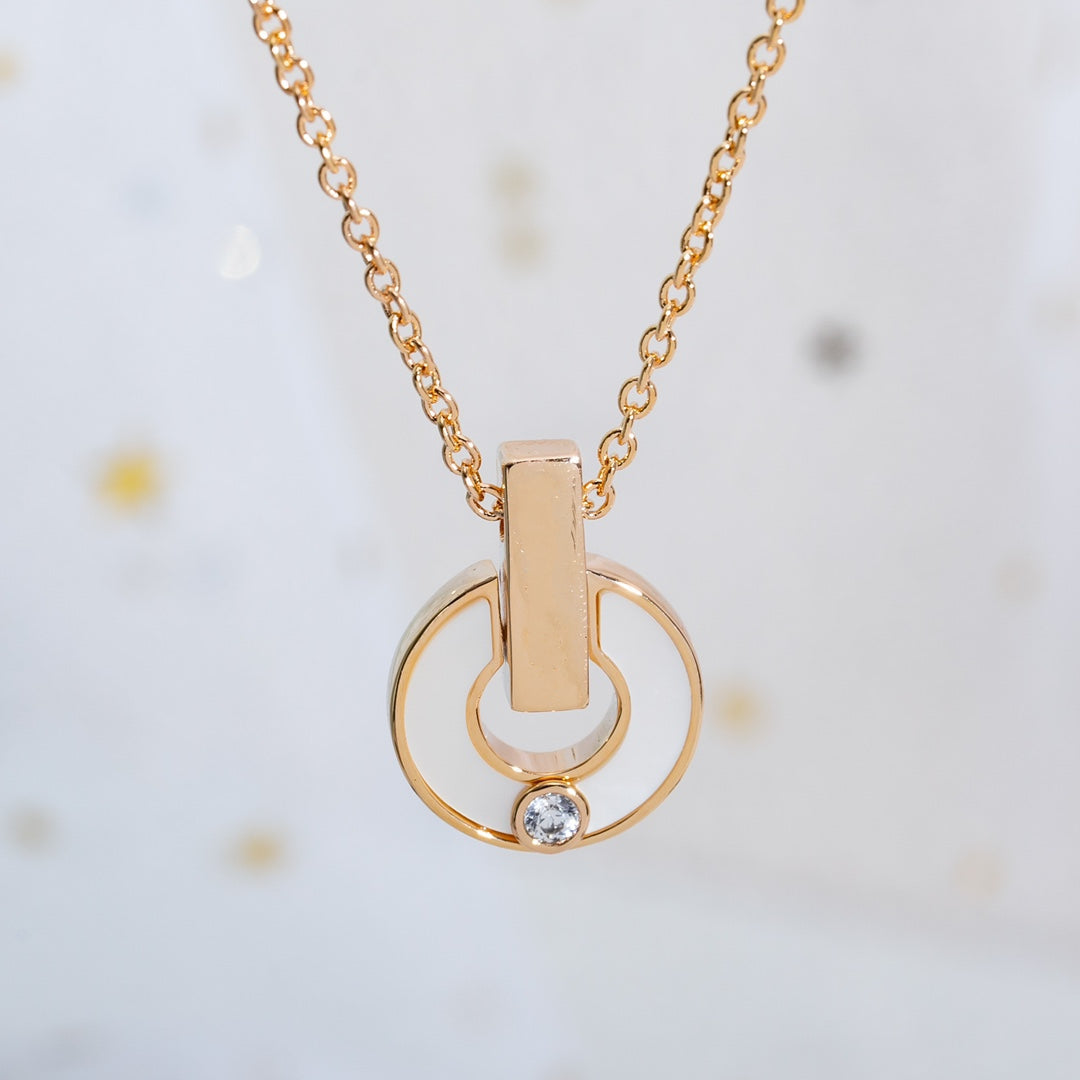 [Opulent Aurora]GARI NECKLACE PINK GOLD MOP