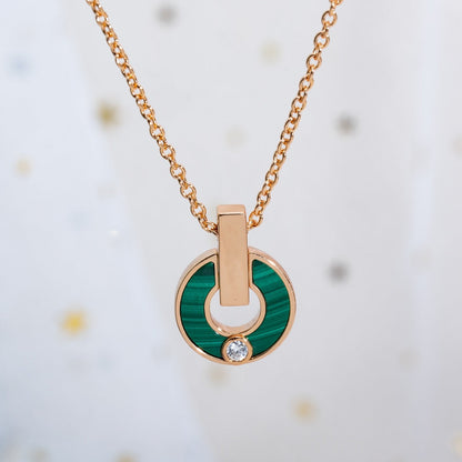 [Opulent Aurora]GARI NECKLACE PINK GOLD MALACHITE