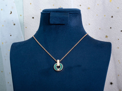 [Opulent Aurora]GARI NECKLACE PINK GOLD MALACHITE