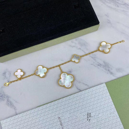 [Opulent Aurora]MAGIC CLOVER MOP GOLD BRACELET 5 MOTIFS