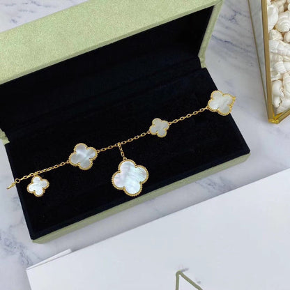 [Opulent Aurora]MAGIC CLOVER MOP GOLD BRACELET 5 MOTIFS