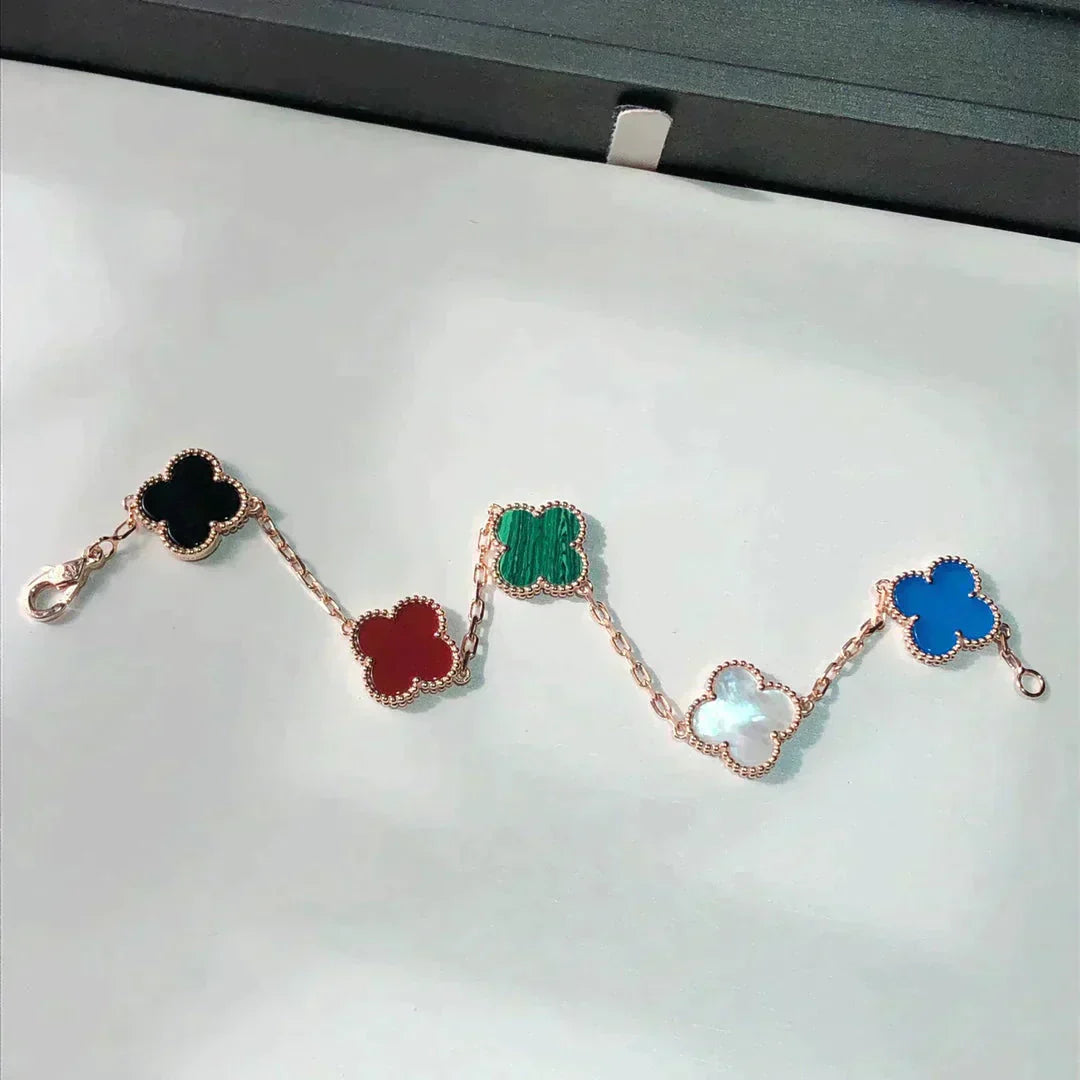 [Opulent Aurora]CLOVER 5 MOTIFS MULTICOLOR  BRACELET